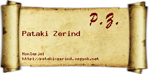 Pataki Zerind névjegykártya